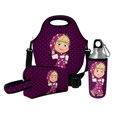 Imagem de Kit Escolar Infantil Lancheira Térmica + Necessaire Plus + Squeeze de Alumínio – ISOPRENE – Me-Unissex