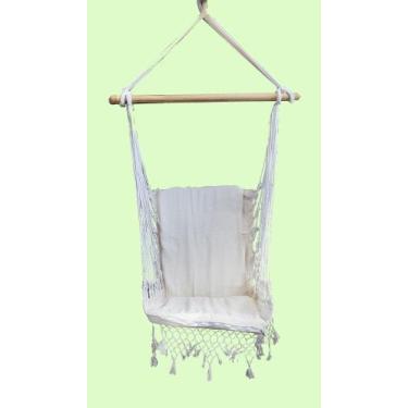 Imagem de Cadeira De Balanço Rede De Descanso Suspensa Luxo Algodão - Artesão Na