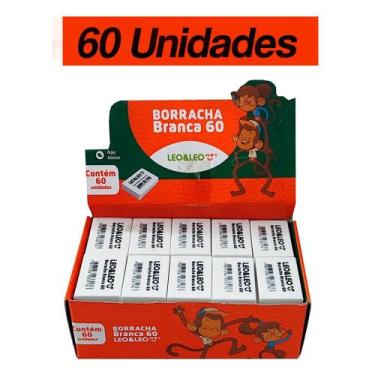 Imagem de Borracha Escolar Branca Nº60  Caixa com 60 Unidades ATACADO LEOLEO - L