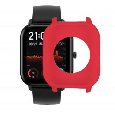 Imagem de Case Bumper Nsmart para proteção do smartwatch GTS, Vermelho silicone
