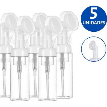 Imagem de Kit 5 Frascos Transparente Pump Espumador P/ Skin Care Limpa Hidrata -