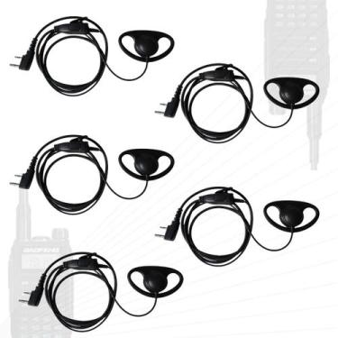 Imagem de Kit  5 Fone Ouvido Reforçado Para Rádio Baofeng Uv-16 Plus - Lellis Ro
