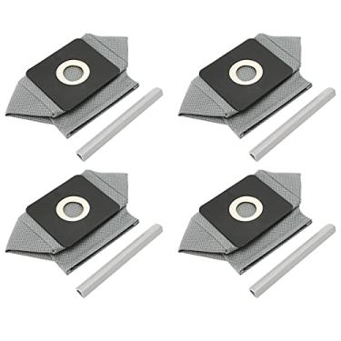 Imagem de 4 peças de sacos de pó laváveis de tecido não tecido para aspirador de pó com ranhura de cartão de 10 x 11 cm, acessórios de aspirador de pó otimizados