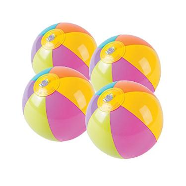 Imagem de Fun Express Mini bolas de praia brilhantes, 12,7 cm - Conjunto de 12 - Brinquedos de verão para piscina e praia, lembrancinhas de festa e apostilas