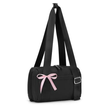 Imagem de ANKICK Mini bolsa de ginástica pequena para mulheres, bolsa de treino rosa, leve para fins de semana, viagens, esportes, ioga, fitness, Preto, Small, Esportivo