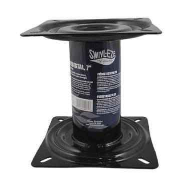 Imagem de Attwood Pedestal Swivl-Eze 90720, 18 cm de altura, para assento de barco, revestimento de pó preto, juntas soldadas reforçadas