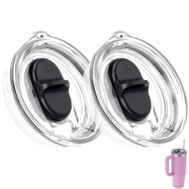 Imagem de Bluwing Tampa de substituição de 850 g para copo Stanley Quencher H2.0 FlowState de 850 g, pacote com 2 tampas à prova de vazamento para copo Stanley, capa reutilizável à prova de poeira (pacote com