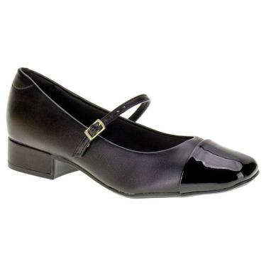 Imagem de Sapato Moleca Boneca Casual Bico Quadrado Feminino Preto