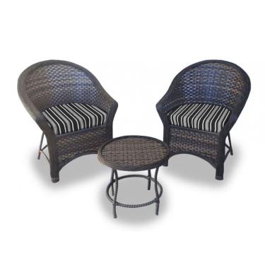 Imagem de Conjunto de Poltronas Fibra Sintética Munique - 2 Poltronas + 1 Mesa Centro - Tecido Friso Preto