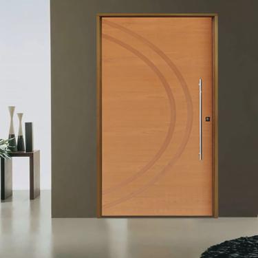 Imagem de Kit Porta de Madeira Pivotante 210x120cm Batente 14cm Fechadura 803 Rolete Externa Conc...