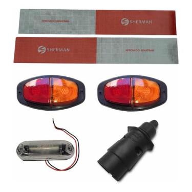 Imagem de Kit Elétrico para Instalação de Lanternas em Carretinha e Reboque, Fiação 12V, Lanternas LED, Luz de Placa, CLADAN