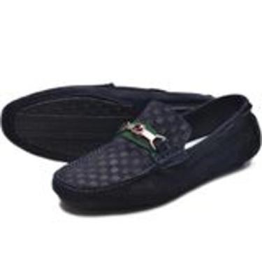 Imagem de Mocassim Driver Masculino, Feito em Couro Legitimo - GTS, Azul royal, 