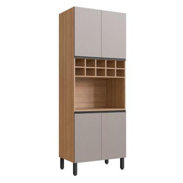 Imagem de Paneleiro 4 Portas 1 Nicho Para Forno E Adega Quiditá Montana/fumê