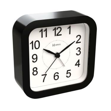 Imagem de Relógio Despertador Herweg Quartz Sem Tic Tac Preto 264262 Único