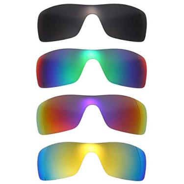 Imagem de NicelyFit 4 pares de lentes polarizadas de substituição para óculos de sol Oakley Batwolf OO9101 armação de vidro, 4 cores - preto, espelho dourado, espelho de sol da meia-noite, espelho verde