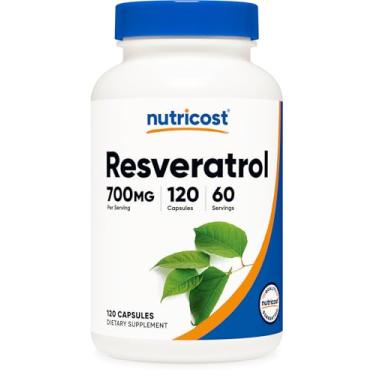 Imagem de Nutricost Resveratrol 700mg, 120 Vegetable Capsules - 50% Trans-Resveratrol, Vegan, Gluten Free, Non-GMO