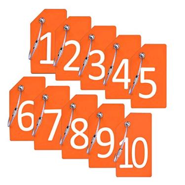 Imagem de Pacote com 5 etiquetas de bagagem de silicone com cartão de identificação de nome perfeitas para identificar rapidamente a mala da CPACC, Orange 1-5, One_Size