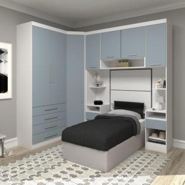 Imagem de Guarda Roupa Dormitório Modulado Alpes Solteiro Canto - Roupeiro Lucia