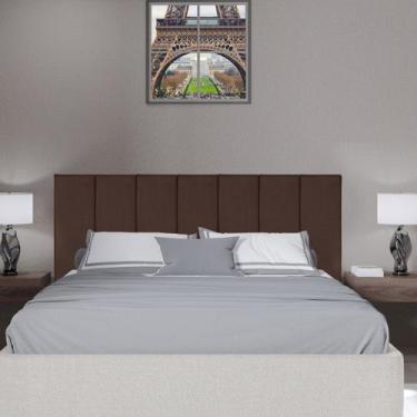 Imagem de Painel Casal Maria Alice Comp. 1,38 x 60 Altura Marrom para cama e par