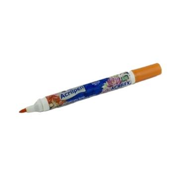 Imagem de Caneta Marcador Para Tecido Acrilpen Acrilex Cor Laranja 517 Permanente Personalização Personalizar e Personalização É Ideal Para Personalizar E Detalhar Seus Projetos De Tecido Com