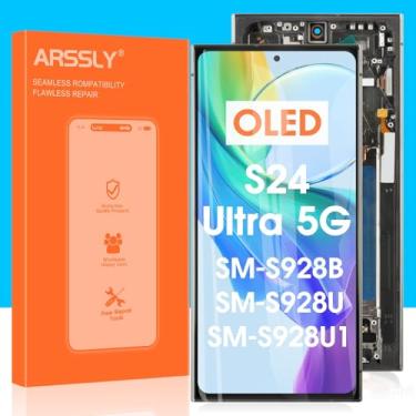 Imagem de Tela OLED para Samsung Galaxy S24 Ultra 5G S928 LCD - para Galaxy S24 Ultra 5G LCD Touch Screen Substituição SM-S928B S928U S928N Painel digitalizador Ferramentas de montagem completa (preto com