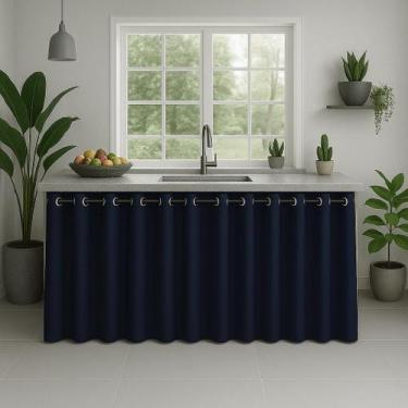 Imagem de Cortina Para Pia De Cozinha Pvc Impermeável Envio Imediato - Feffo Cor