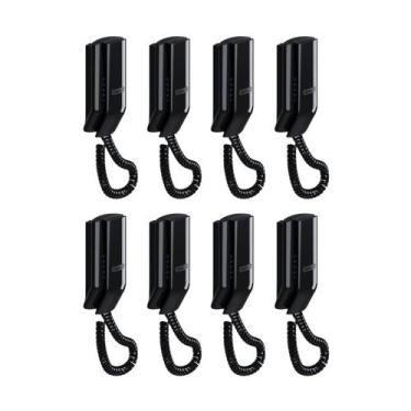 Imagem de Kit 8 Interfone Intelbras Apartamento Tdmi 300 Condomínio Preto