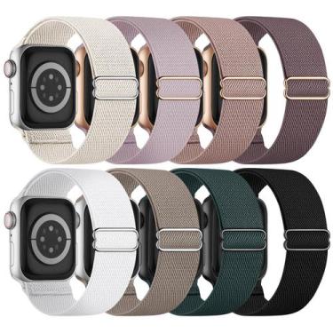Imagem de Pulseiras Apple Watch Knossen Stretchy Solo Loop, pacote com 8 unidade
