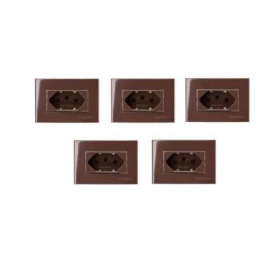Imagem de Kit Com 05 Tomada Para Moveis Margirius 2P+T Marrom 20A 250V