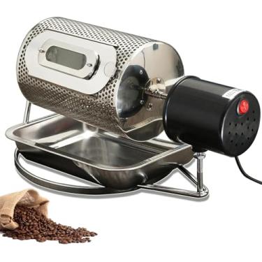 Imagem de Torradeira de grãos de café, com janela visível e bandeja de aço inoxidável, asse 250 g de cada vez/25 rotações por minuto/decibel baixo, aquecimento uniforme/durável, para casa, restaurante