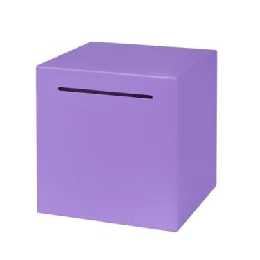 Imagem de Cargooy Cofrinho adulto seguro para adultos cofrinho deve quebrar para abrir cofrinho de aço inoxidável para dinheiro, adesivo DIY, cofre de metal inquebrável para todos (12 cm) (roxo)