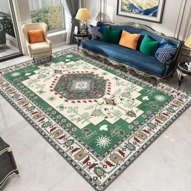 Imagem de Tapete retrô para sala de estar, decoração luxuosa e leve, para cabeceira de quarto, tapetes grandes (120 x 200 cm, 47 x 78,7 pol./Sem fiapos - 9)