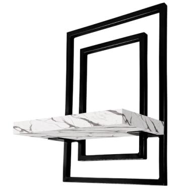 Imagem de Prateleira Quadro Nicho de Parede Decorativo Torun - preto/vulcano