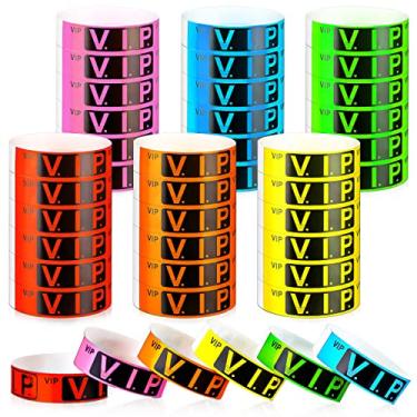 Imagem de 600 peças de pulseiras VIP para eventos, à prova d'água, de papel VIP, pulseiras VIP pulseiras, eventos leves, para festas, clubes, parques, festivais, Fresh Pattern, Papel