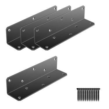 Imagem de IronArtistry Suportes De 8" X 2" X 2" L Para Serviços Pesados, Grande Suporte De Canto De Ferro Com Junta De Metal, Espessura De 3 Mm, Incluindo Parafusos, Para Estante De Madeira, Armário De Móveis(P