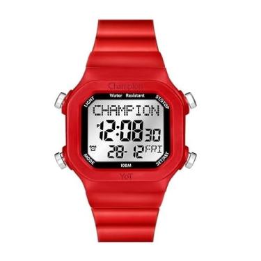 Imagem de Relógio Masculino Digital Esportivo Champion Yot Vermelho Cp40181V Prova D'água