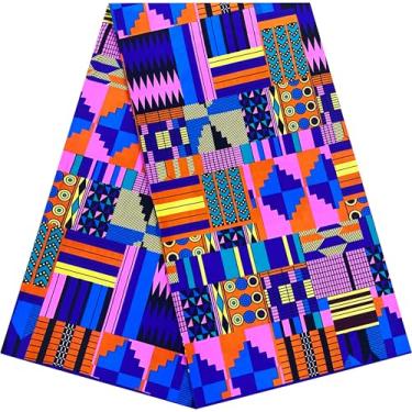 Imagem de HongyuAmy Tecido africano Ankara Print Kente 1 jarda cera africana (A1)