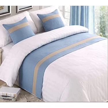 Imagem de Cachecol de corredor de cama de hotel para cama king size, luz de luxo, qualidade sólida, decoração de cama sem desbotamento, protetor de colcha, mantas macias para pés da cama, toalha de cauda para