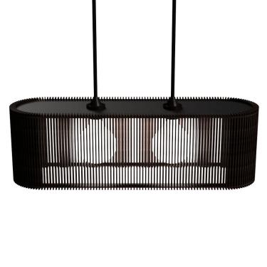 Imagem de Luminária Pendente Veneza Modelo Ripado Preta