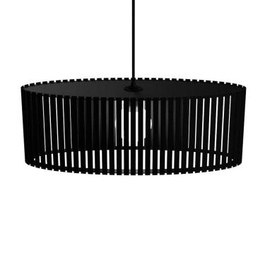 Imagem de Luminária Pendente Zepelim Modelo Ripado Preta