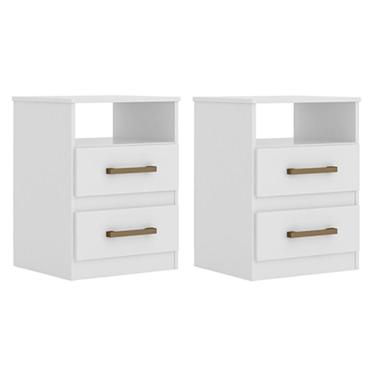 Imagem de Kit 2 Mesas De Cabeceira Ares M07 Flex Branco-rosa-azul-lilás - Mpozenato