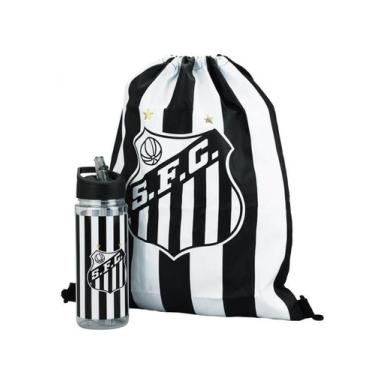 Imagem de Garrafa Santos 450ml com Mochila Tipo Saco - mileno