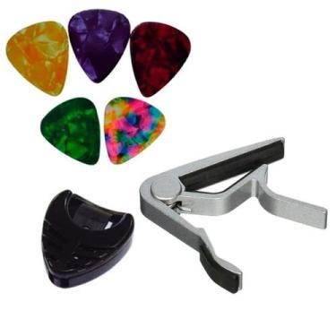 Imagem de Capotraste Pestana Braçadeira Violão Guitarra Ukulele NV/PRT+ Porta Pa