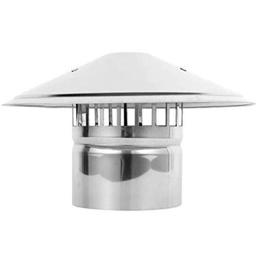 Imagem de Tampa de chaminé de tubo de fogão de telhado lareiras capa de chuva fumeiro aço inoxidável tampa protetora em forma de cogumelo terminando 150 mm (100 mm)