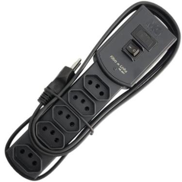 Imagem de Filtro De Linha Margirius 5 Tomadas Preto Cabo 2 Metros Mg3001