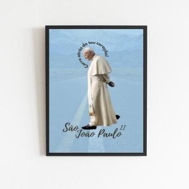 Imagem de Quadro Decorativo João Paulo Ii 24X18Cm - Com Vidro Preta - Quadros On