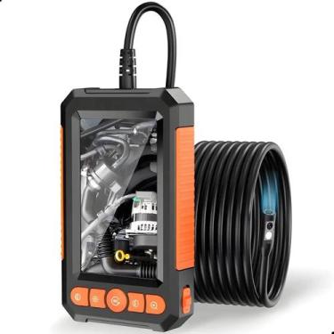 Imagem de Câmera Sonda Endoscópio Inspeção Cabo 5m Tela 2 Lentes HD Oficina Carr