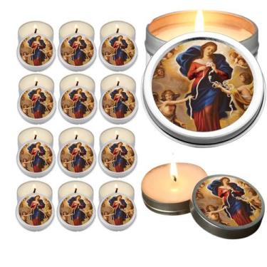 Imagem de 10 Velas Aromaticas Lembrancinhas Padre Pio na Latinha Decoração Casa 