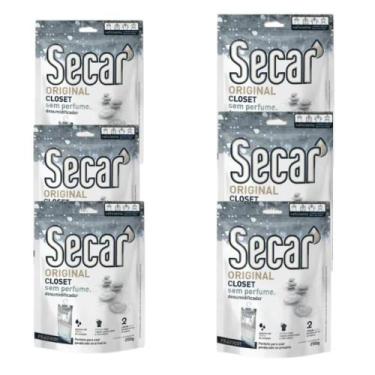 Imagem de 6 Antimofo Secar Sem Perfume 250g Armário Guarda Roupa Despensa Balcão