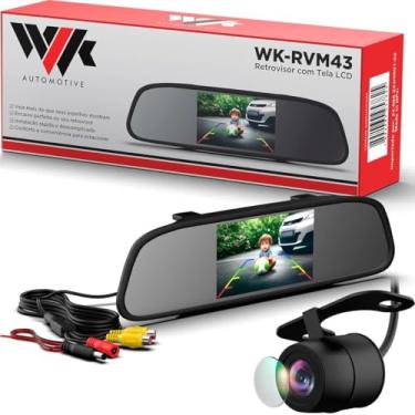 Imagem de Retrovisor Automotivo com Tela + Câmera de Ré Lente Vidro